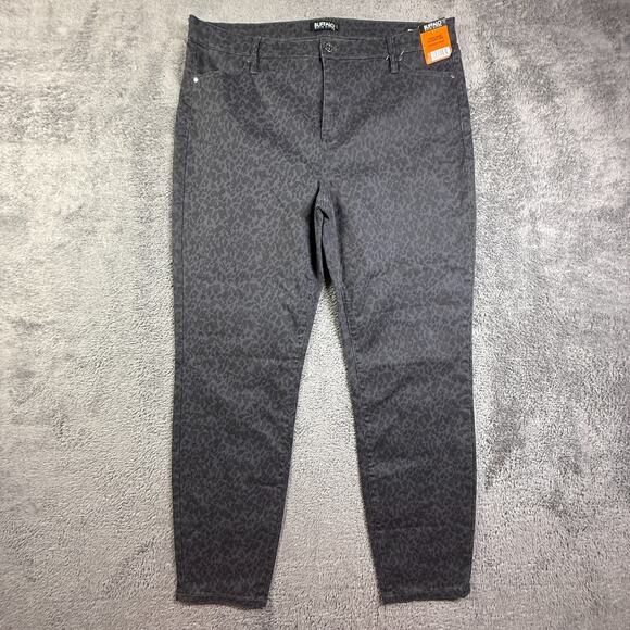 Buffalo David Bitton Jeans Denim - Buffalo David Bitton High-Rise Skinny Jeans NEW Gray Leopard Hanna Sz 16 36x29